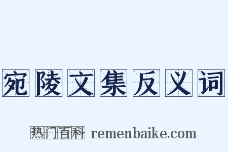 宛陵文集反义词是什么意思的图片